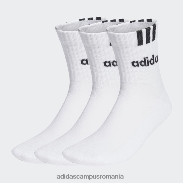 adidas campus romania sosete albe cu 3 dungi liniare jumatate cu captuse 3 perechi adidas unisex alb negru J266N215831