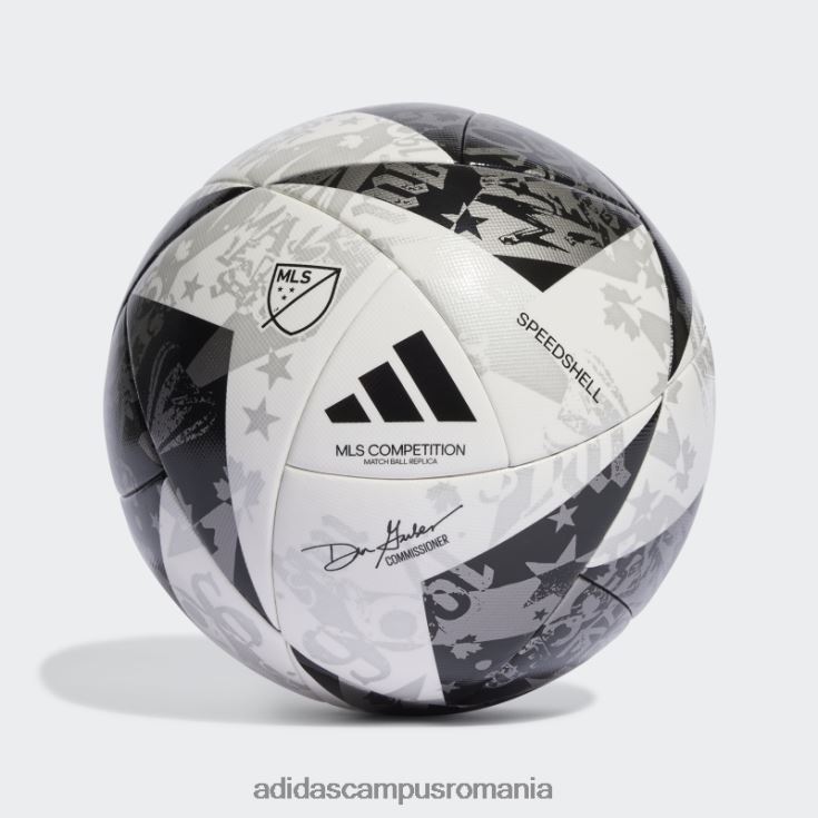 adidas campus romania mls competiție nfhs minge albă unisex alb/negru/fier metalic J266N27981
