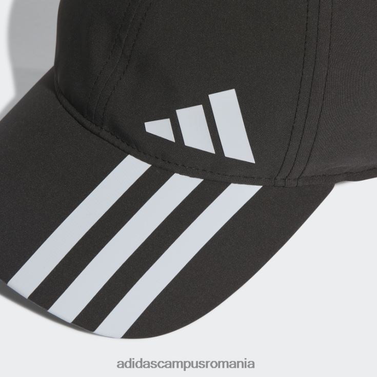 adidas campus romania șapcă de baseball neagră cu 3 dungi aeroready unisex alb negru J266N215569