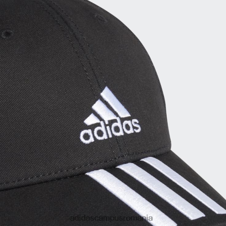 adidas campus romania șapcă din twill cu 3 dungi de baseball alb unisex alb negru J266N27431