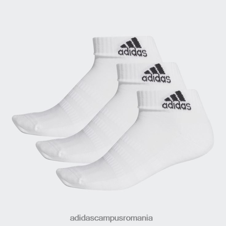 adidas campus romania șosete albe cu perne la gleznă - 3 perechi unisex alb J266N23791