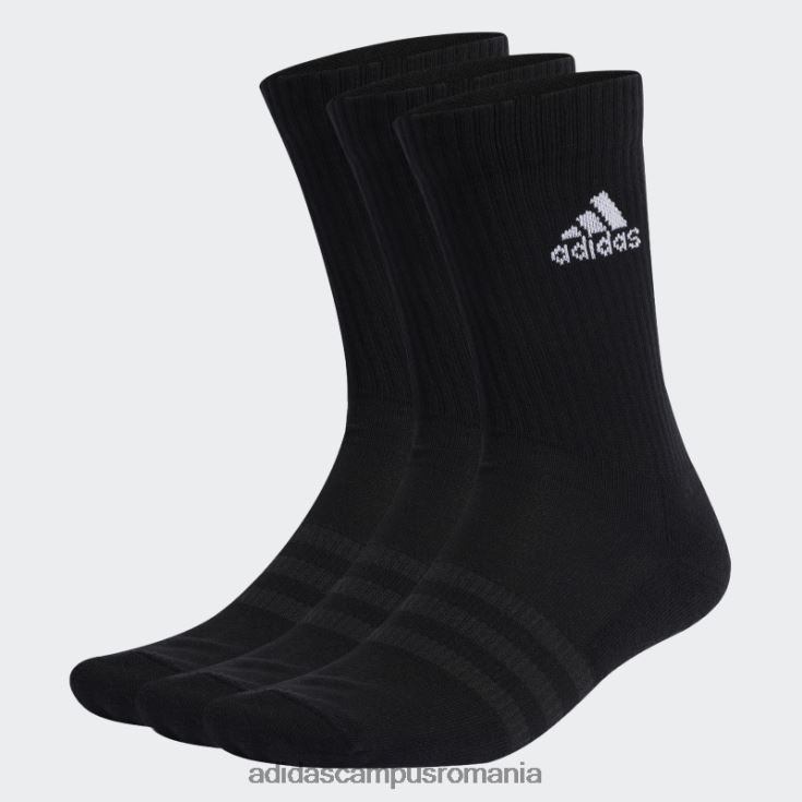 adidas campus romania șosete eleganti, cu perne, 3 perechi, negre unisex alb negru J266N27687