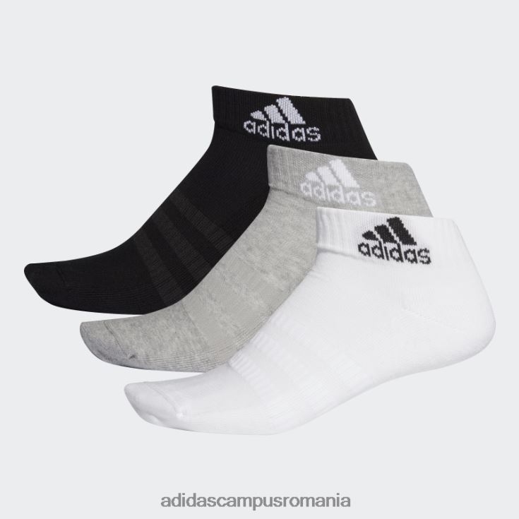 adidas campus romania șosete gri medii cu perne la gleznă - 3 perechi unisex gri mediu/alb/negru J266N21907