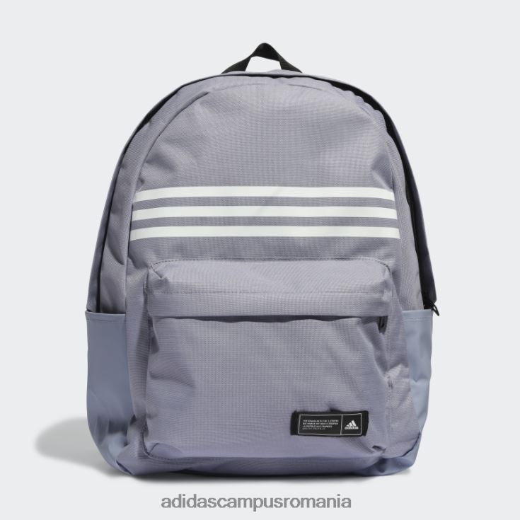 adidas campus romania rucsac orizontal clasic cu 3 dungi violet argintiu unisex violet argintiu/alb J266N27832