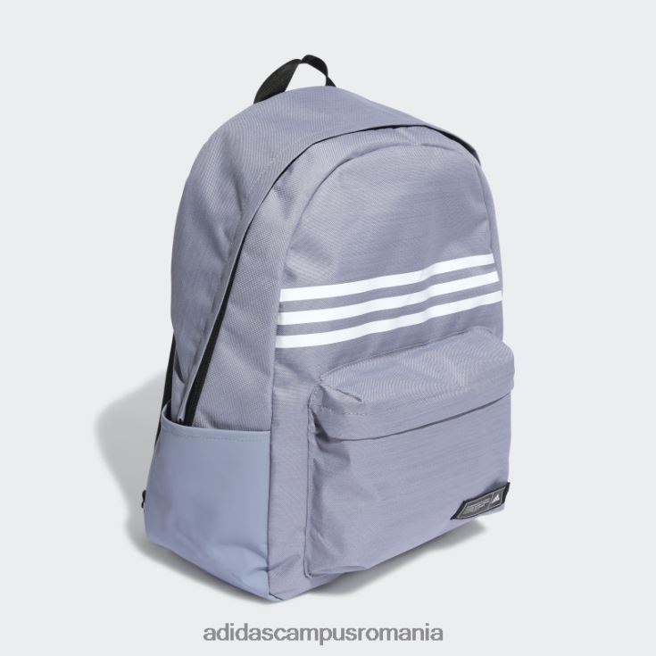 adidas campus romania rucsac orizontal clasic cu 3 dungi violet argintiu unisex violet argintiu/alb J266N27832