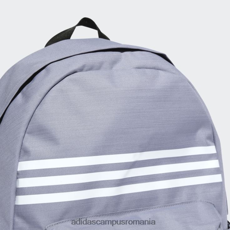 adidas campus romania rucsac orizontal clasic cu 3 dungi violet argintiu unisex violet argintiu/alb J266N27832