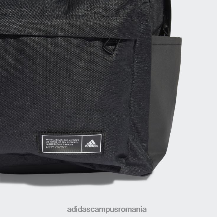 adidas campus romania rucsac orizontal clasic negru cu 3 dungi unisex alb negru J266N27462