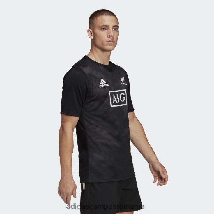 adidas campus romania black ferns rugby primeblue replica tricou acasă negru elegant unisex negru J266N21664