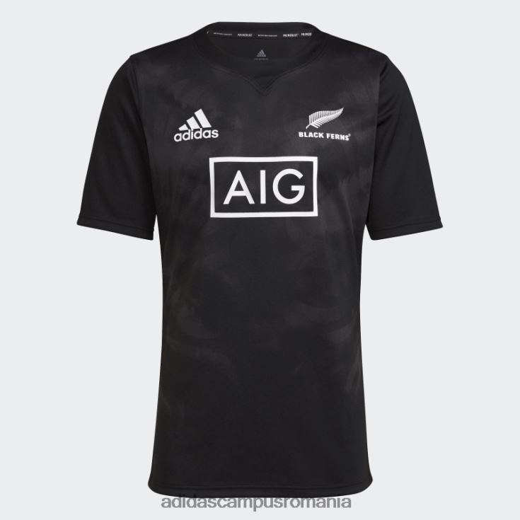 adidas campus romania black ferns rugby primeblue replica tricou acasă negru elegant unisex negru J266N21664