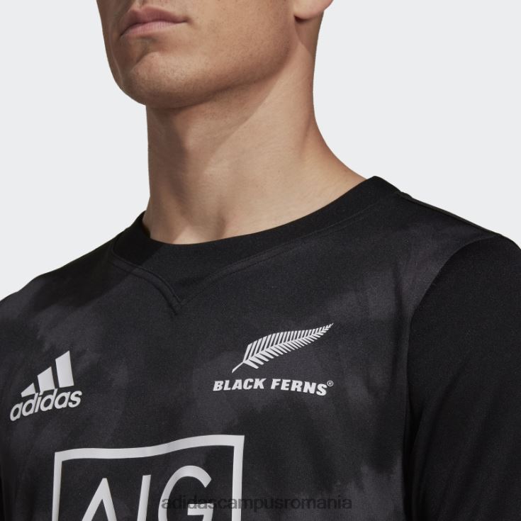 adidas campus romania black ferns rugby primeblue replica tricou acasă negru elegant unisex negru J266N21664