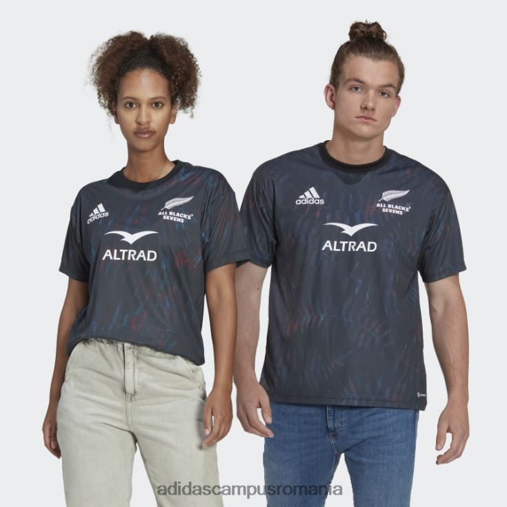 adidas campus romania tricoul de acasă all blacks sevens (neutru de gen) negru unisex alb negru J266N214299