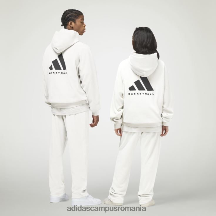 adidas campus romania hanorac alb din velur pentru baschet unisex alb J266N2812