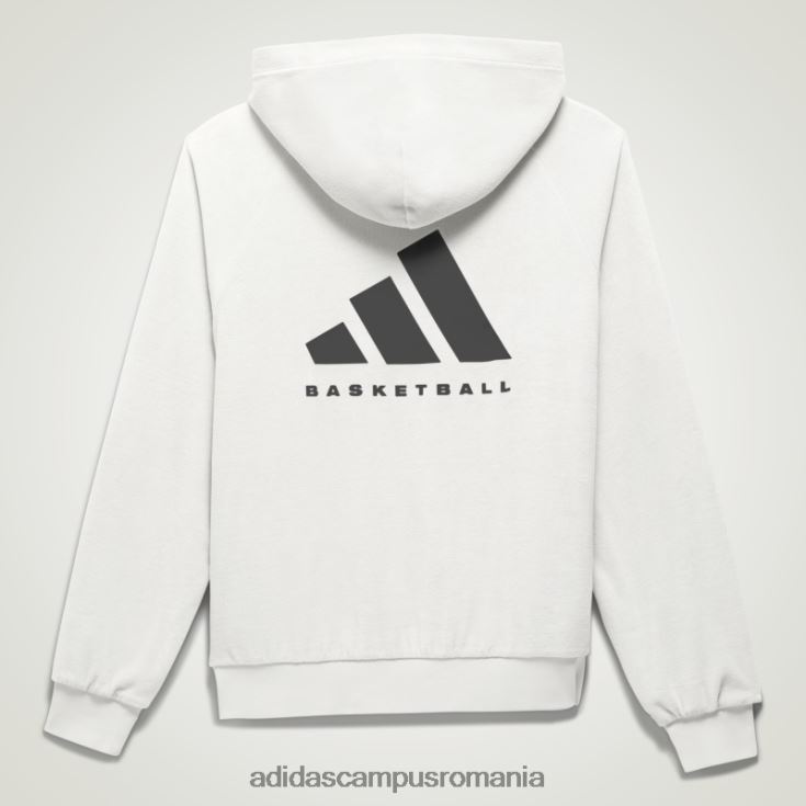 adidas campus romania hanorac alb din velur pentru baschet unisex alb J266N2812