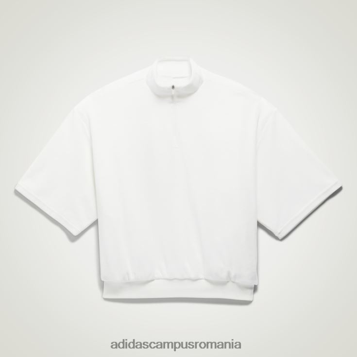 adidas campus romania hanorac din velur cu fermoar 1/2 alb unisex alb J266N26142