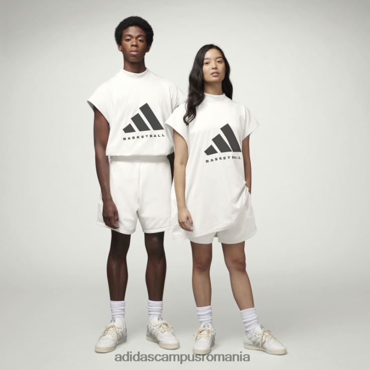 adidas campus romania maiou de baschet alb fierbinte unisex alb J266N213553