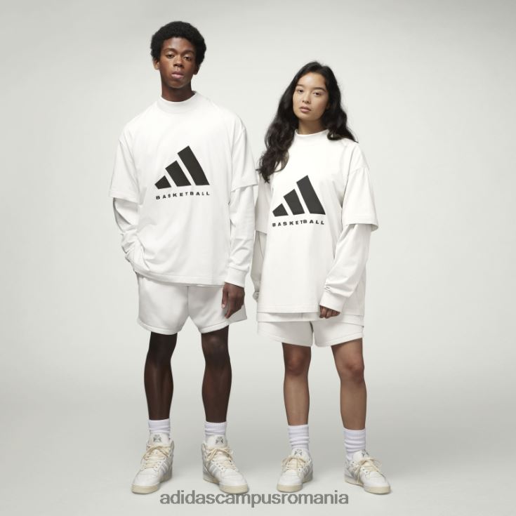 adidas campus romania modă tricou alb de baschet unisex alb J266N2758