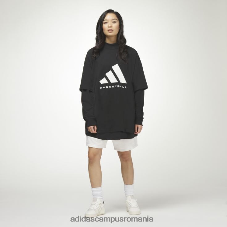 adidas campus romania moda tricou negru de baschet unisex negru J266N213107