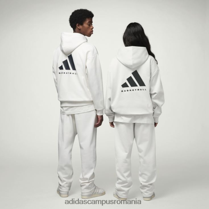 adidas campus romania pantaloni de trening de baschet albi unisex alb J266N2764