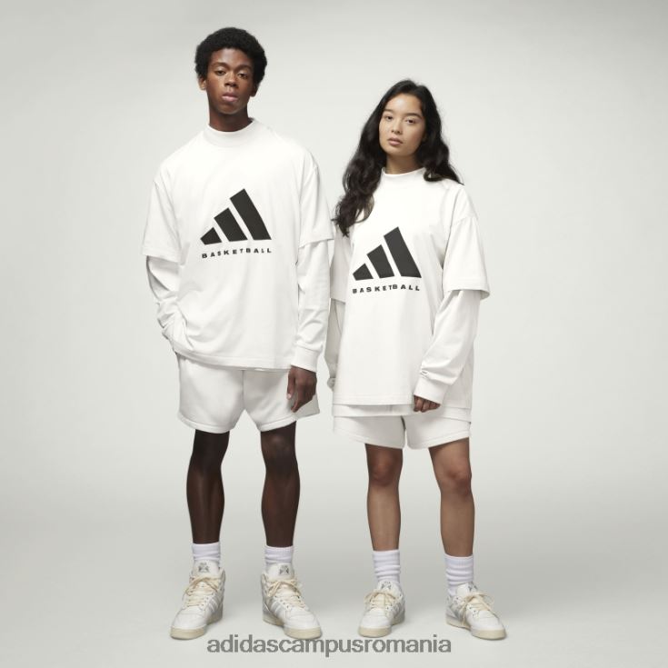 adidas campus romania pantaloni scurți albi de baschet unisex alb J266N2808
