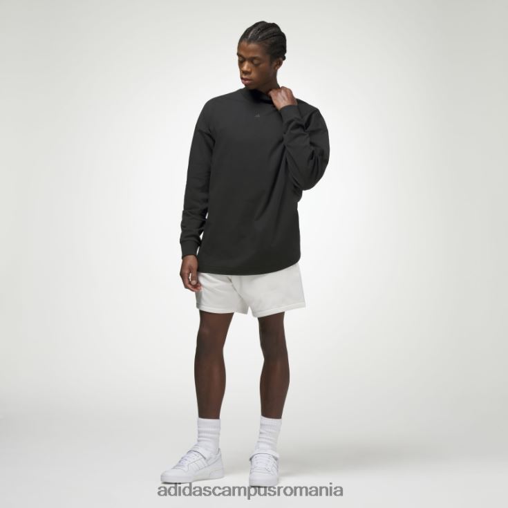 adidas campus romania tricou cu mânecă lungă de baschet la modă neagră unisex negru J266N2773