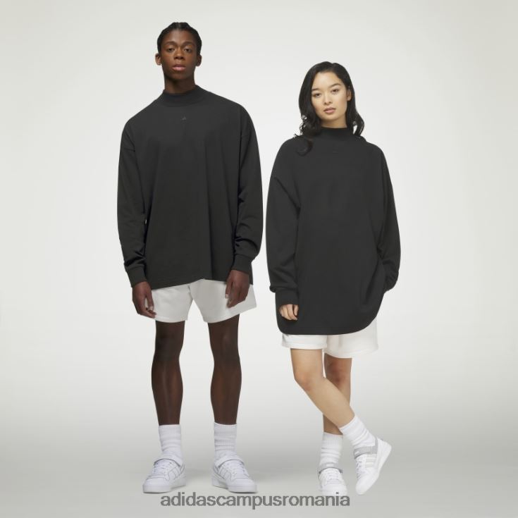 adidas campus romania tricou negru cu mânecă lungă de baschet fierbinte unisex negru J266N24979