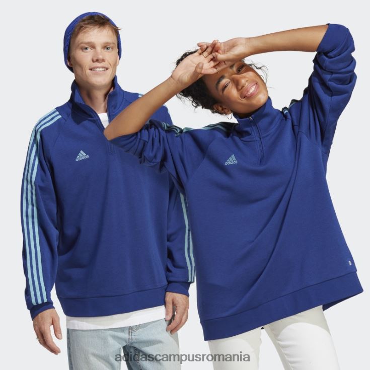 adidas campus romania jachetă de șosea cu fermoar quarter tiro albastru victorie (gen neutru) adidas unisex albastru victorie J266N25439
