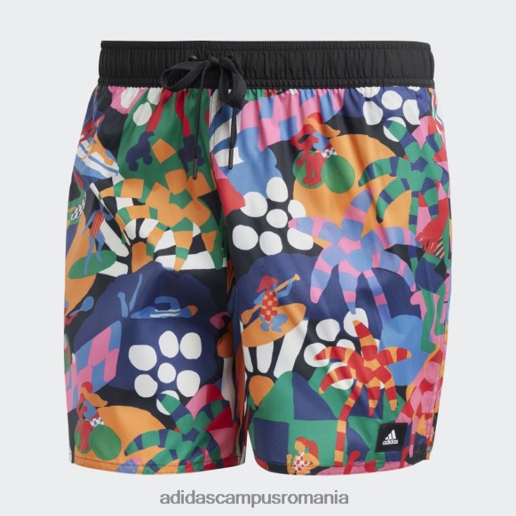 adidas campus romania pantaloni scurți de baie negri x farm (neutru de gen) fierbinți unisex cerneală neagră/stacojie/unitate J266N213230