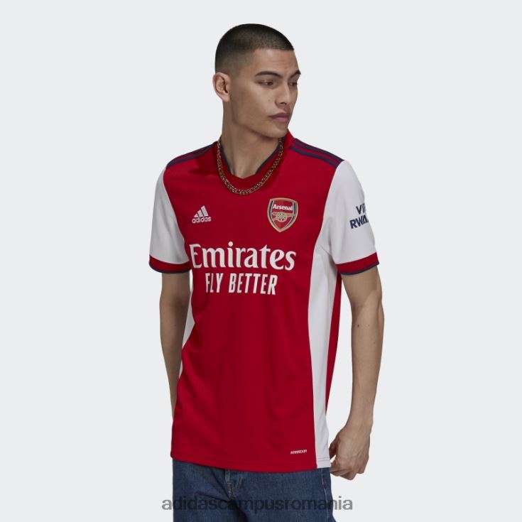 adidas campus romania arsenal 21/22 tricou acasă alb unisex alb/stacojiu J266N21699