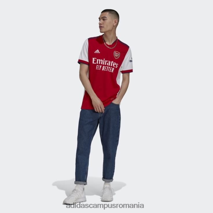 adidas campus romania arsenal 21/22 tricou acasă alb unisex alb/stacojiu J266N21699