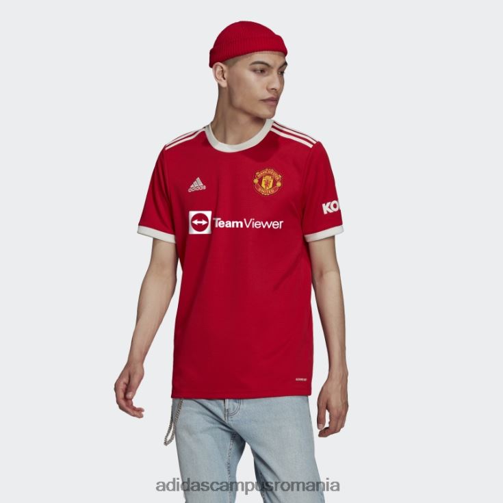 adidas campus romania tricou acasă manchester united 21/22, roșu real unisex roșu adevărat J266N21226