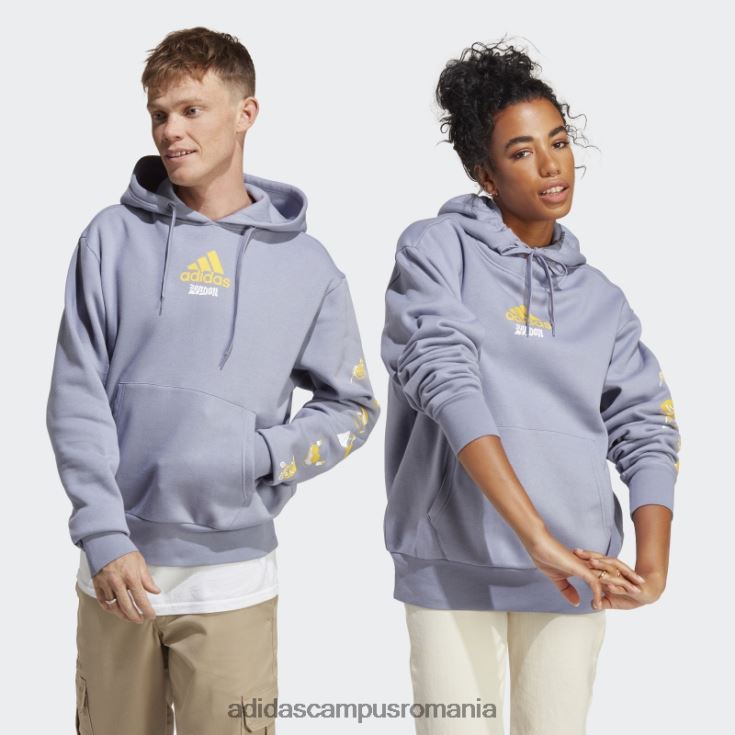 adidas campus romania hanoraș cu glugă cu grafic violet argintiu adidas unisex violet argintiu J266N213911