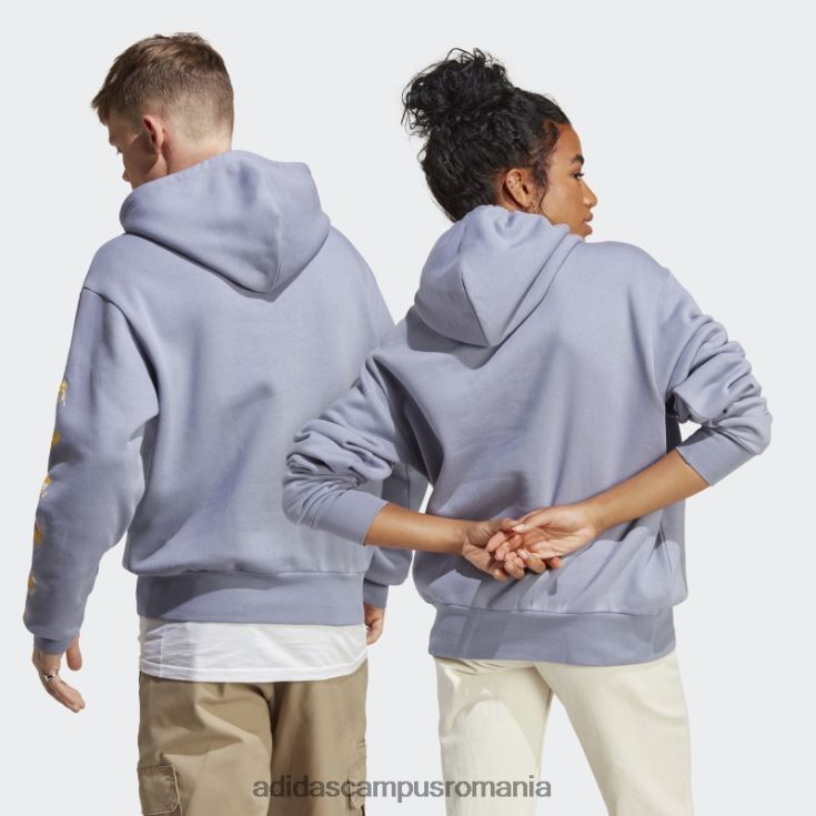 adidas campus romania hanoraș cu glugă cu grafic violet argintiu adidas unisex violet argintiu J266N213911