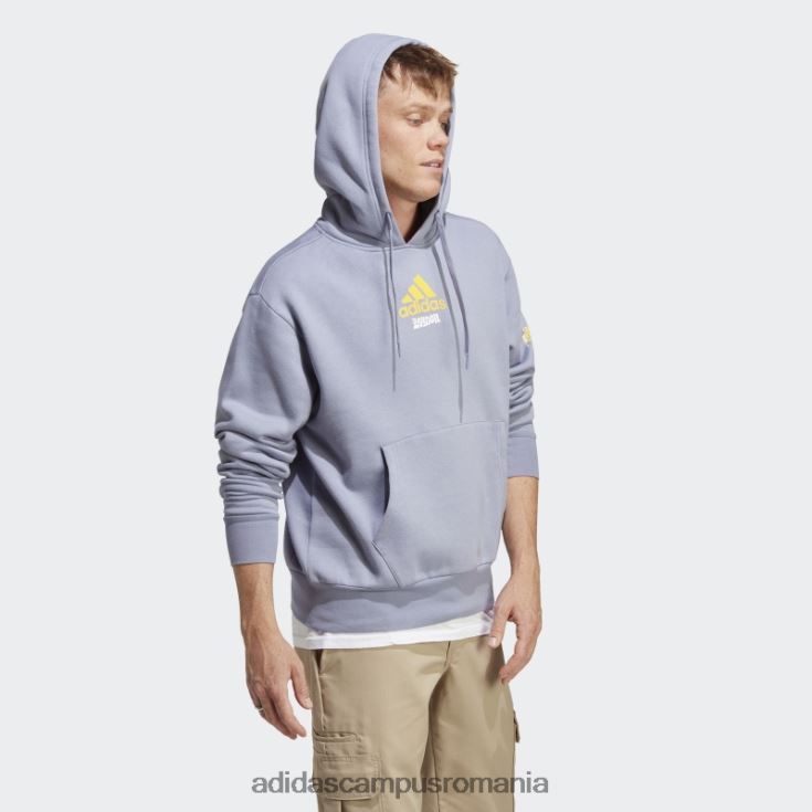 adidas campus romania hanoraș cu glugă cu grafic violet argintiu adidas unisex violet argintiu J266N213911