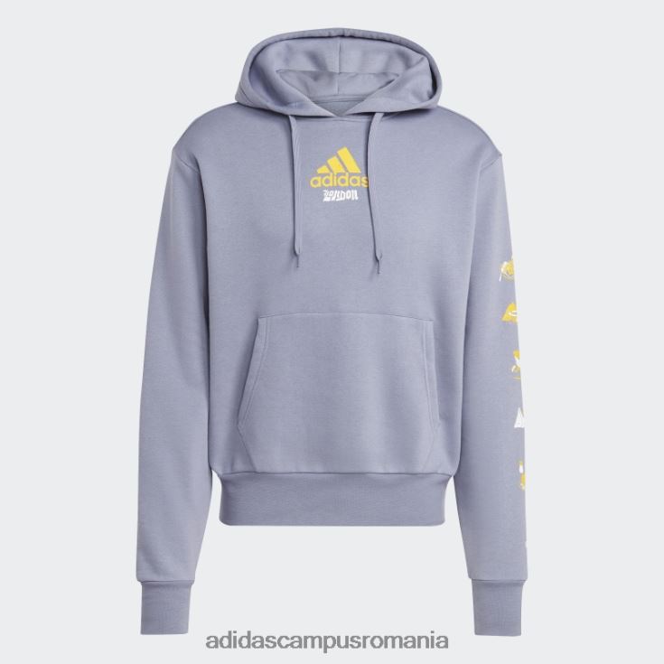 adidas campus romania hanoraș cu glugă cu grafic violet argintiu adidas unisex violet argintiu J266N213911