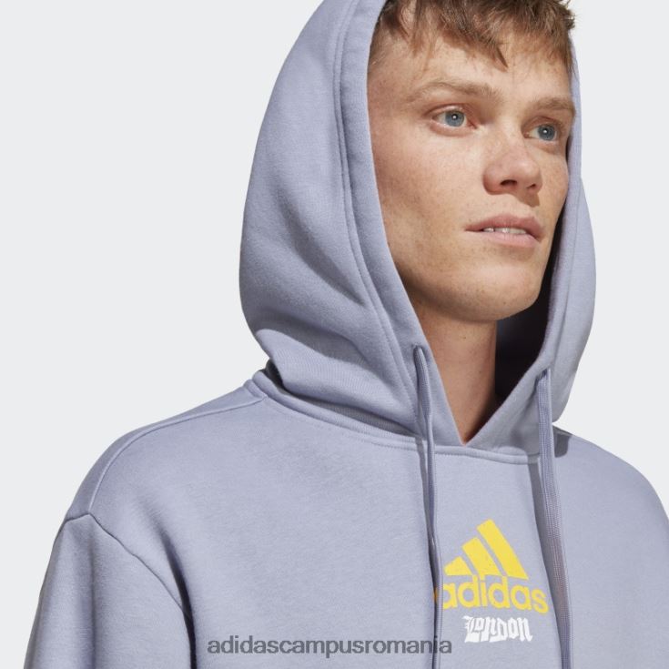 adidas campus romania hanoraș cu glugă cu grafic violet argintiu adidas unisex violet argintiu J266N213911