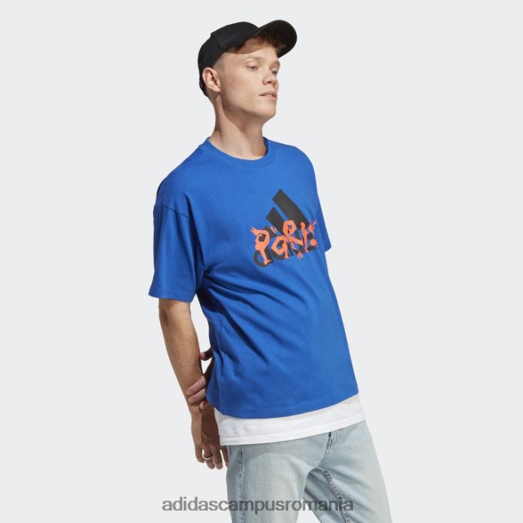 adidas campus romania tricou grafic albastru regal unisex albastru regal J266N214384