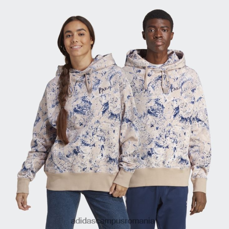 adidas campus romania x parley hoodie (gen neutru) quartz hot unisex cuarț/argintiu zori J266N214027