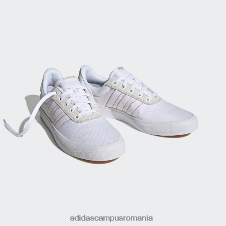 adidas campus romania Vulc raid3r pantofi cu 3 dungi alb unisex alb/stacojiu/aur mat J266N212464