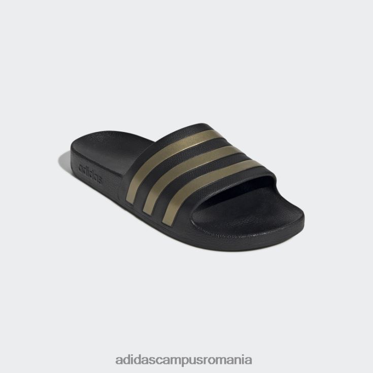 adidas campus romania diapozitive adilette aqua aurii metalic unisex negru/auriu metalic J266N2339