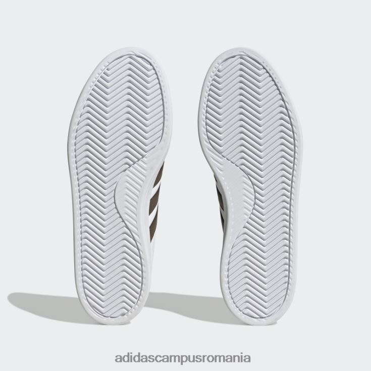adidas campus romania grand court cloudfoam pantofi confort pământ unisex alb/verde pământ/argintiu J266N212263