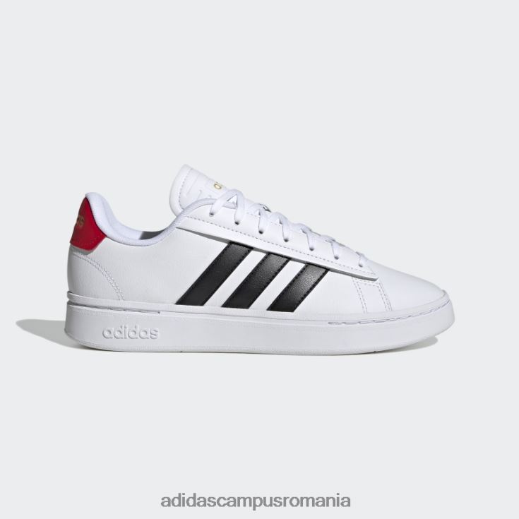 adidas campus romania pantofi albi Grand Court alpha unisex alb/negru/stacojiu J266N212725