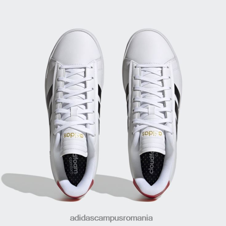 adidas campus romania pantofi albi Grand Court alpha unisex alb/negru/stacojiu J266N212725