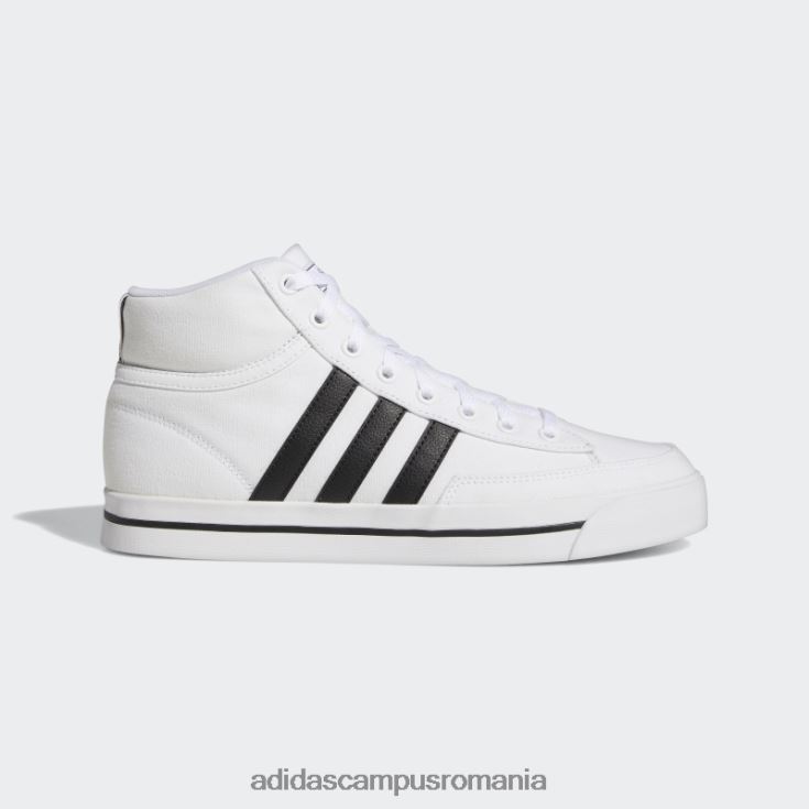 adidas campus romania pantofi de skateboarding retrovulc mid canvas alb unisex alb/negru/gri J266N212556