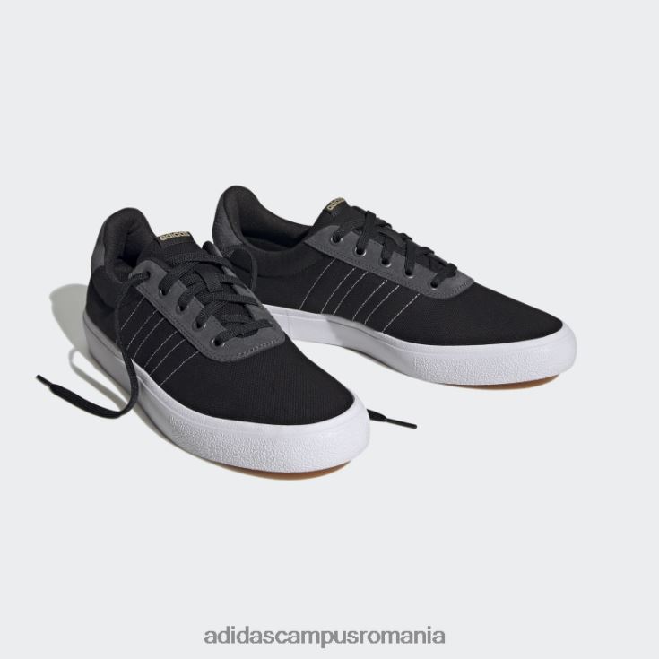 adidas campus romania pantofi negri vulc raid3r cu 3 dungi unisex negru/alb/aur mat J266N212275
