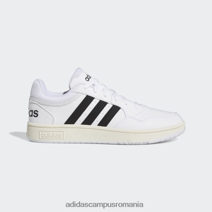 adidas campus romania pantofi vintage clasici low hoops 3.0 albi unisex alb negru J266N212219