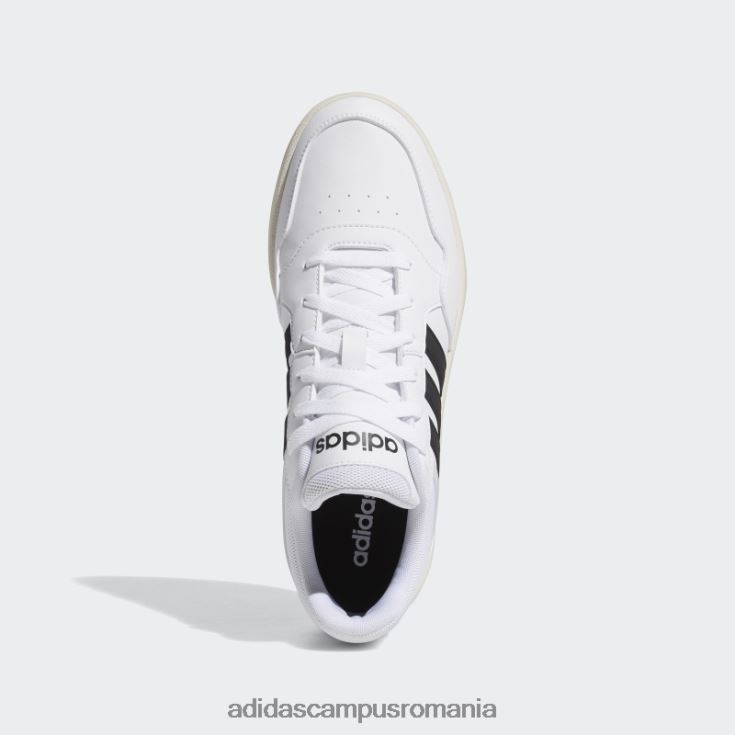 adidas campus romania pantofi vintage clasici low hoops 3.0 albi unisex alb negru J266N212219