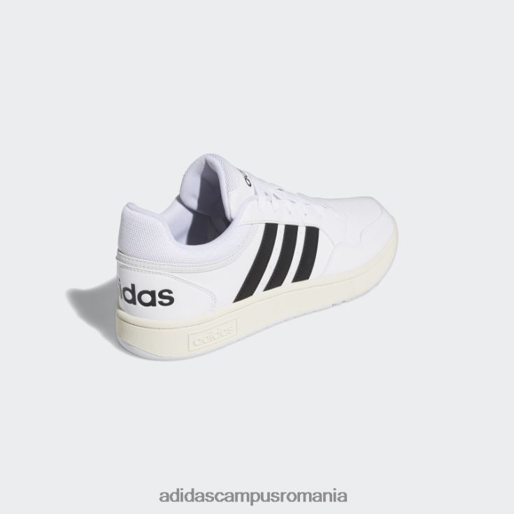 adidas campus romania pantofi vintage clasici low hoops 3.0 albi unisex alb negru J266N212219