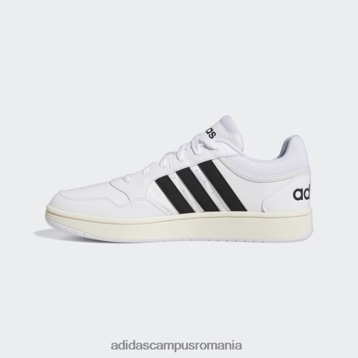 adidas campus romania pantofi vintage clasici low hoops 3.0 albi unisex alb negru J266N212219