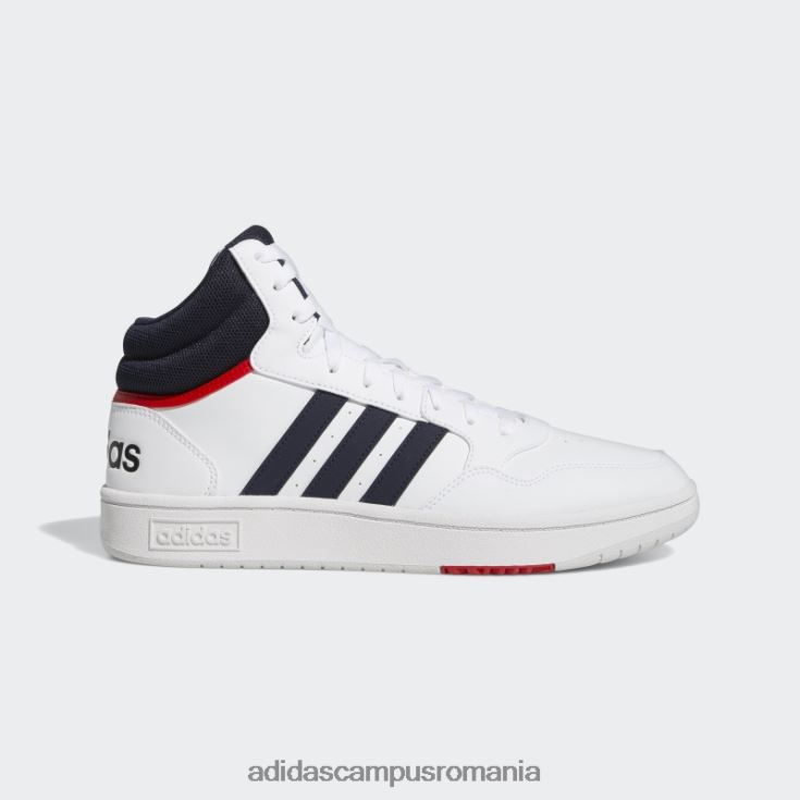 adidas campus romania pantofi vintage hoops 3.0 mid classic alb unisex alb/cerneală/roșu J266N212272