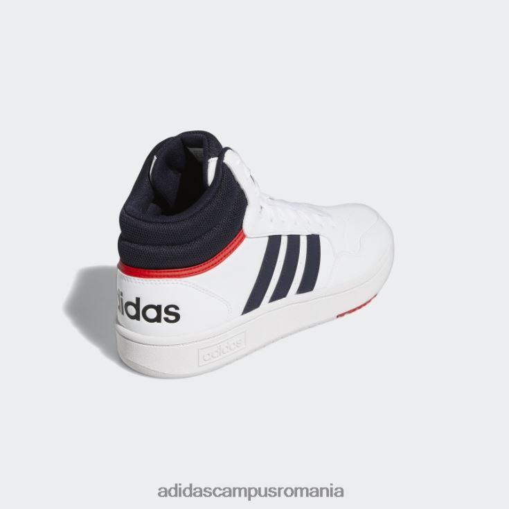 adidas campus romania pantofi vintage hoops 3.0 mid classic alb unisex alb/cerneală/roșu J266N212272